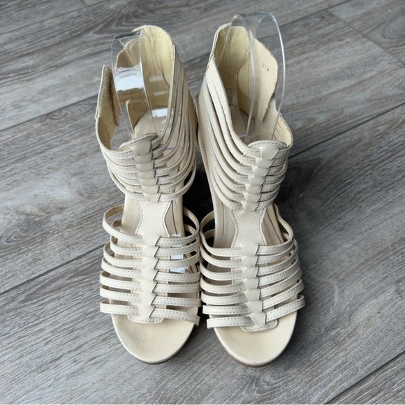 Roberto Vianni Gladiator Wedge  Sandals in Ivory - Picture 3 of 15